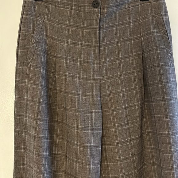 Gentle Herd 100% Wool Plaid Checkered Pleated Wide Leg Trouser - Picture 8 of 17